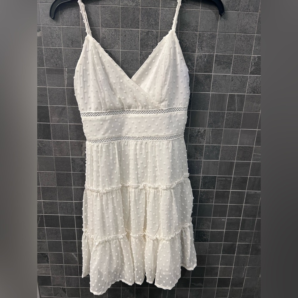 Altar'd State White Textured Mini Dress